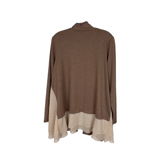 LOGO Lounge open front cardigan swiss dot trim L - Picture 7 of 7